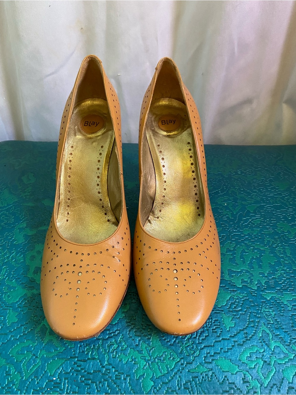 HAWT AF! Women's Tan Perforated Leather Heels